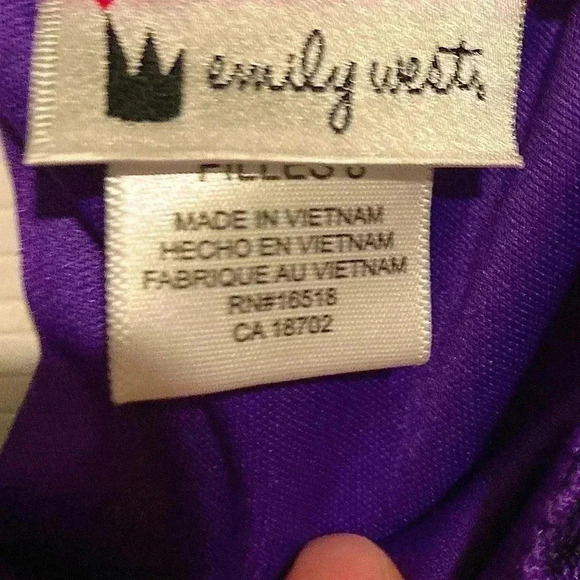 NWOT Emily West Girl’s Short Formal Dress Lined w/ Ruffles Sz. 8 - Picture 5 of 6